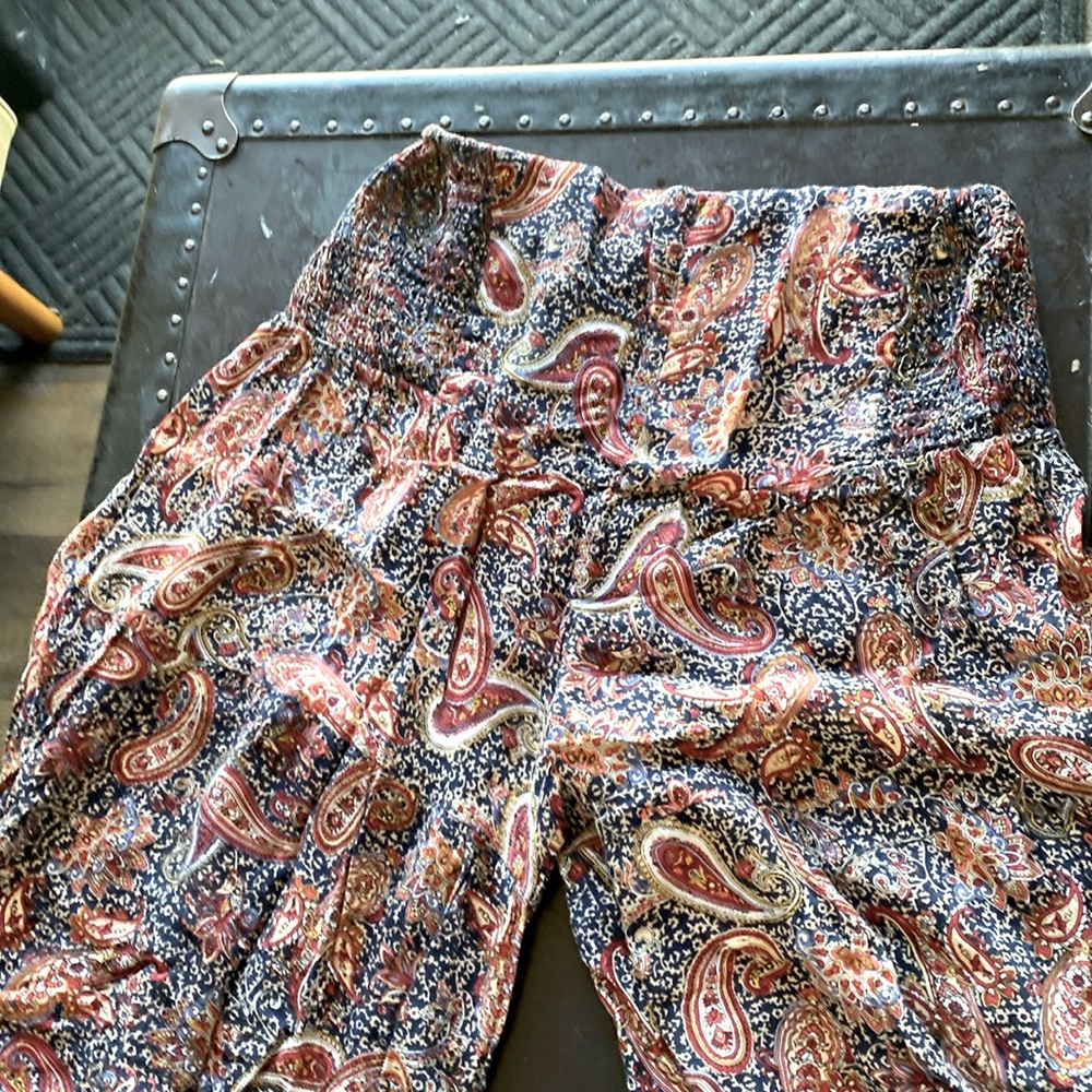 S.R. Fashion wide leg maternity pants paisley print